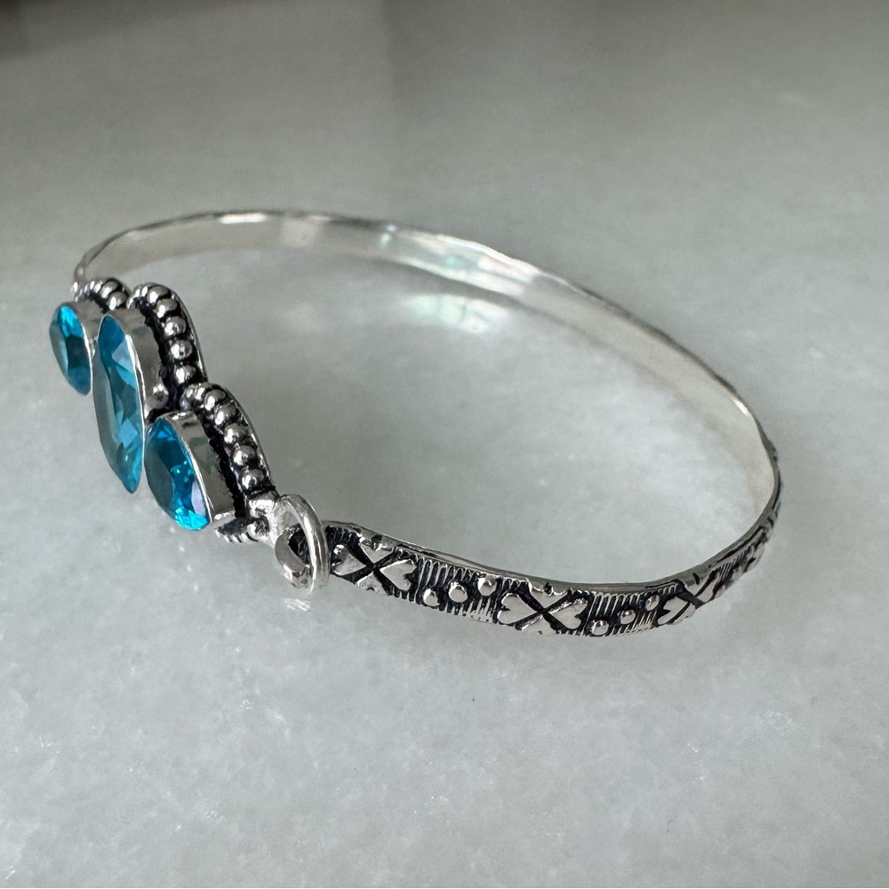 NWOT Sundance Azores Bracelet, Blue Topaz, Sterling Silver - Picture 5 of 7